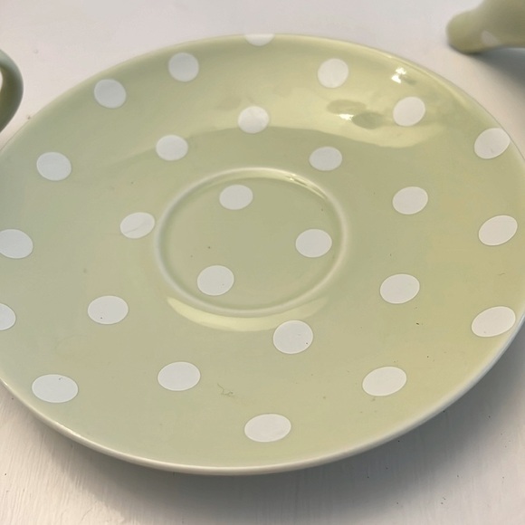 Ganz 4 piece individual Tea Server Set Polka Dot Cup saucer Teapot and lid - Picture 8 of 9